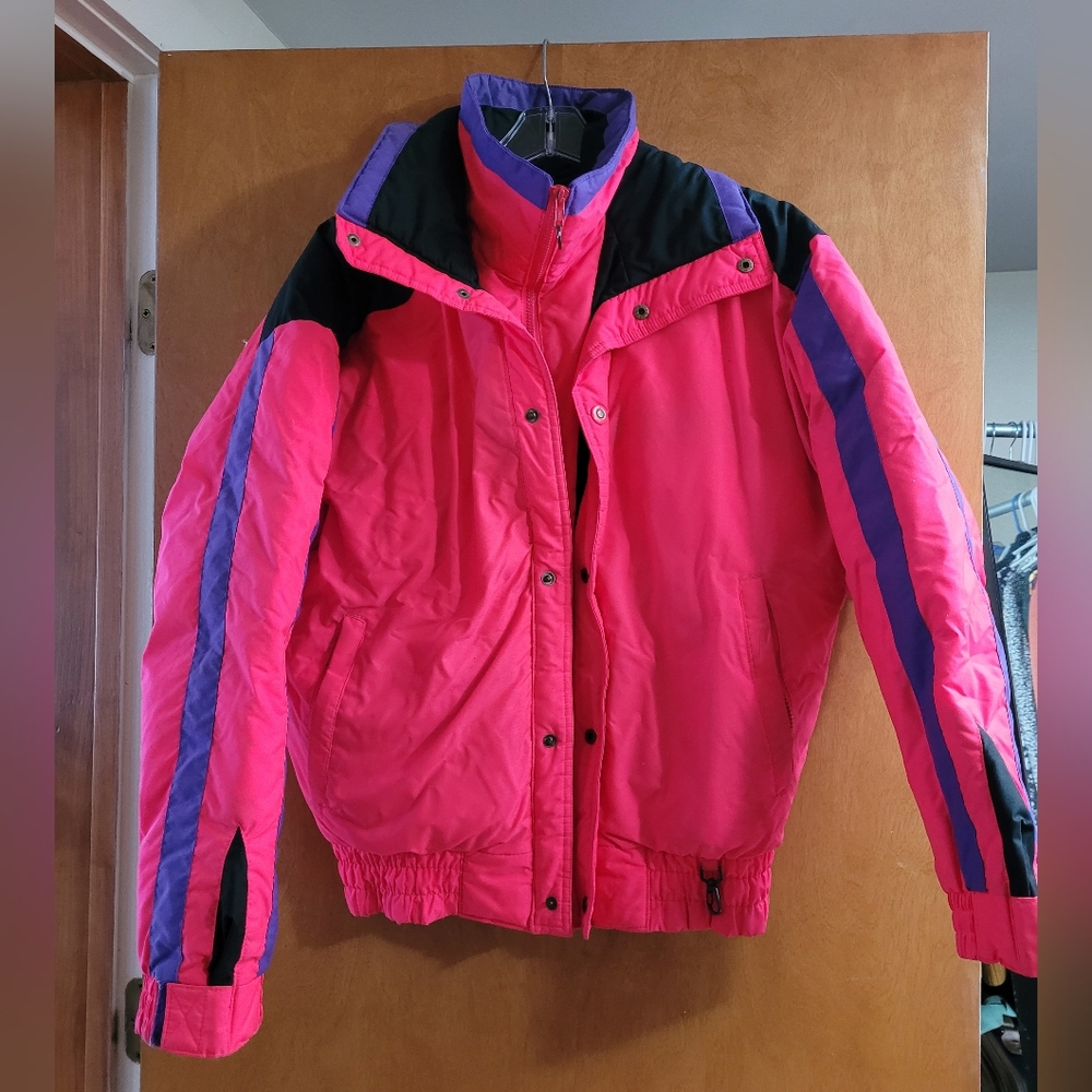 Vintage Double Black Pink Ski Jacket